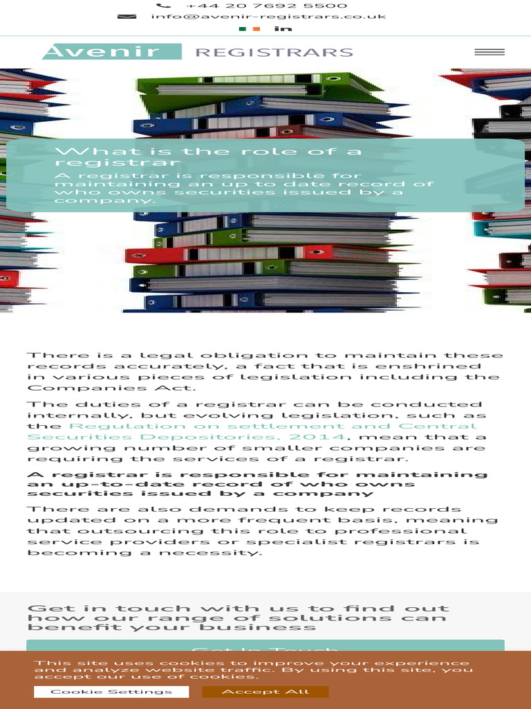 What Is The Role of A Registrar - Avenir Registrars | PDF