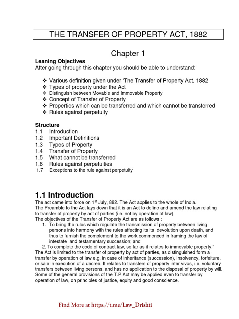 Transfer of Property Notes 2 | PDF | Property | Common Law
