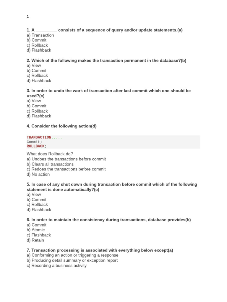 Database Transactions and Integrity Constraints | PDF | Database ...