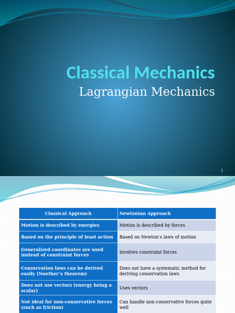 Lagrangian Mechanics Overview | PDF | Classical Mechanics | Lagrangian ...
