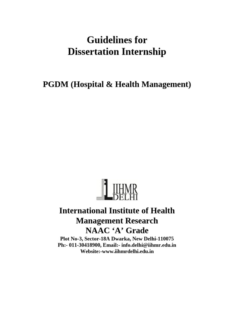 Dissertation Guidance for PGDM Students | PDF | Thesis | Citation