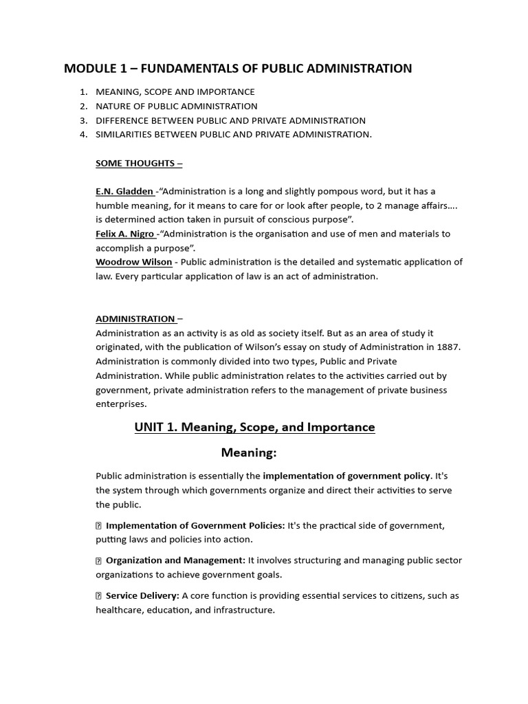 Public Administration Fundamentals Guide | PDF | Governance | Market ...