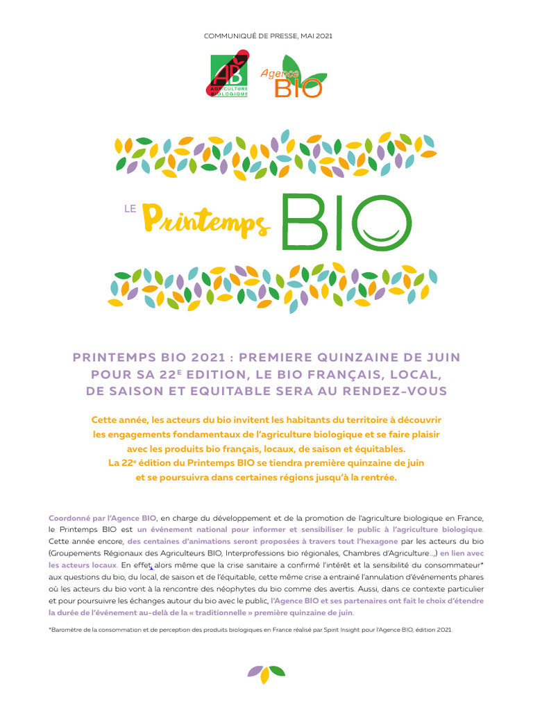 Printemps BIO 2021 : Événement national bio | PDF | Agriculture ...