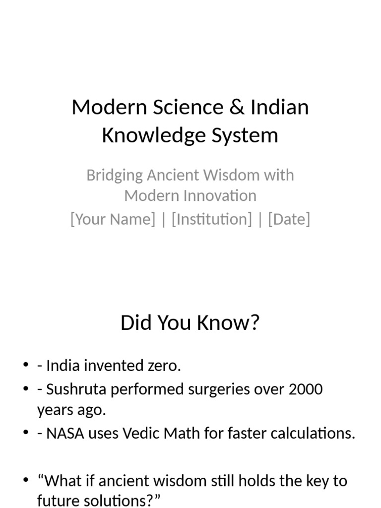 Integrating Modern Science and IKS | PDF | Science | Knowledge