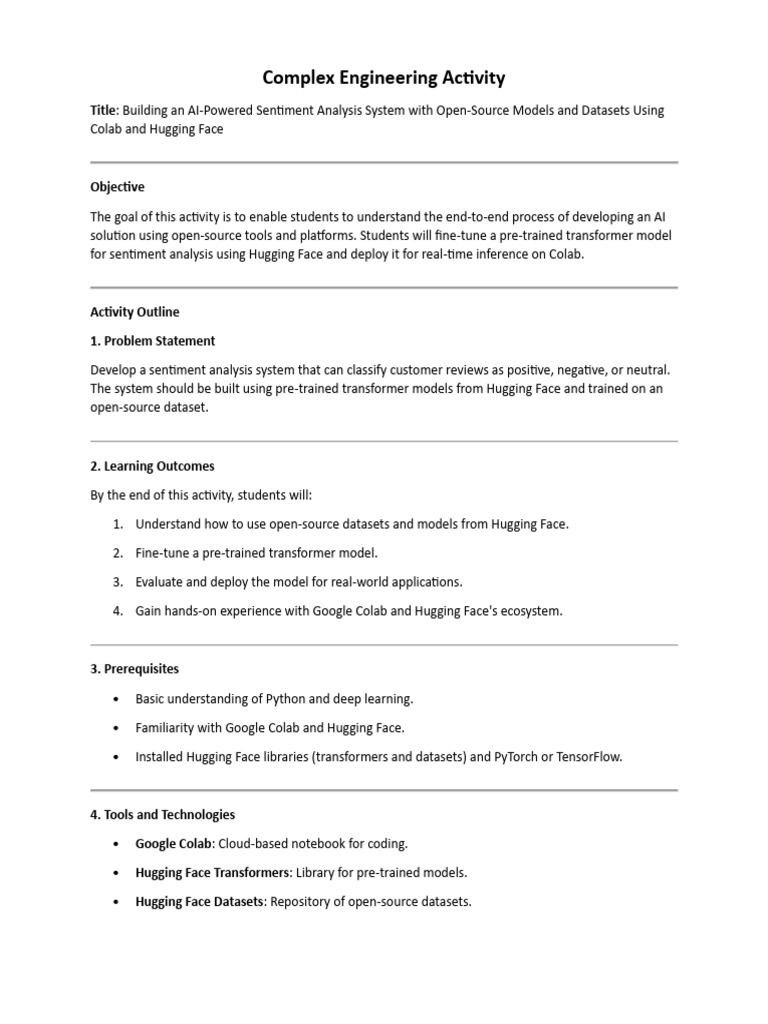 Complex Engineering Activity | PDF