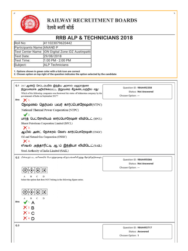 RRB Technician Exam Details 2018 | PDF