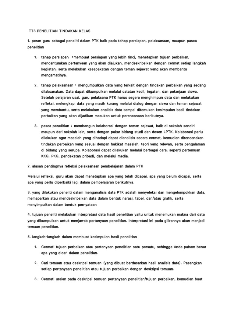 Hakikat dan Manfaat Laporan PTK | PDF