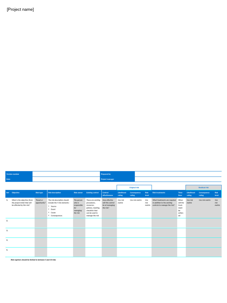 Risk Register Template Word | PDF | Risk | Safety
