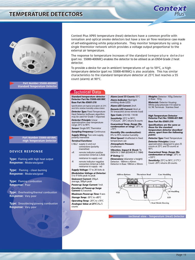 P95 Temperature Detector Specifications | PDF | Sensor | Electricity