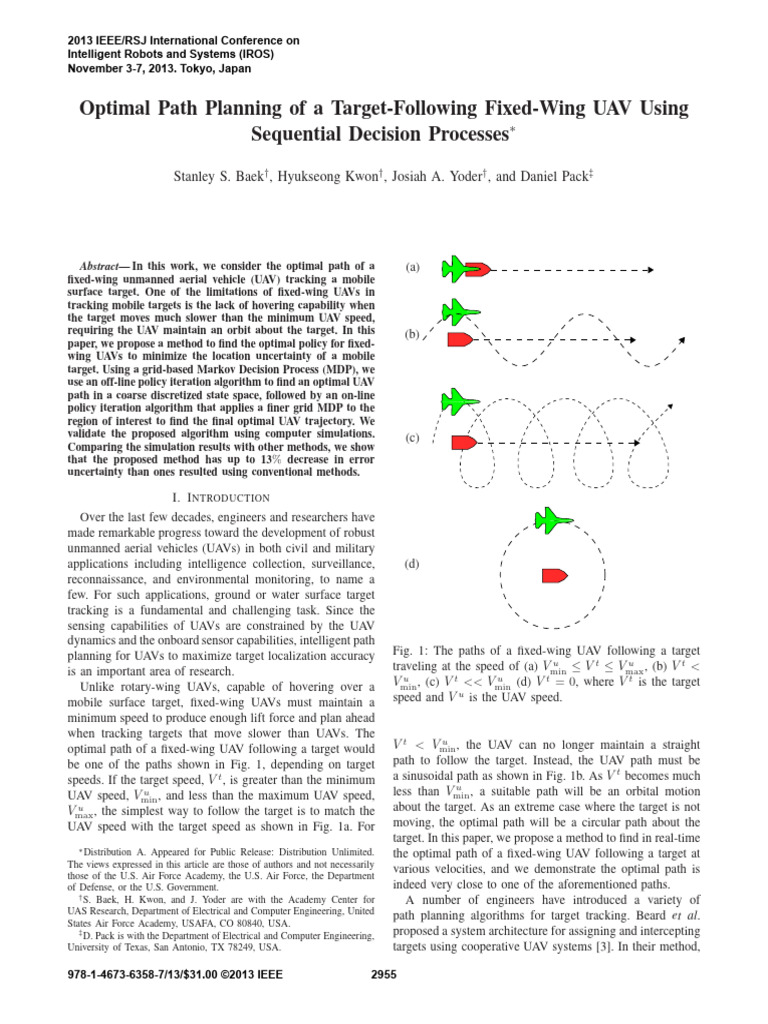 Optimal UAV Path Planning for Target Tracking | PDF | Unmanned Aerial ...