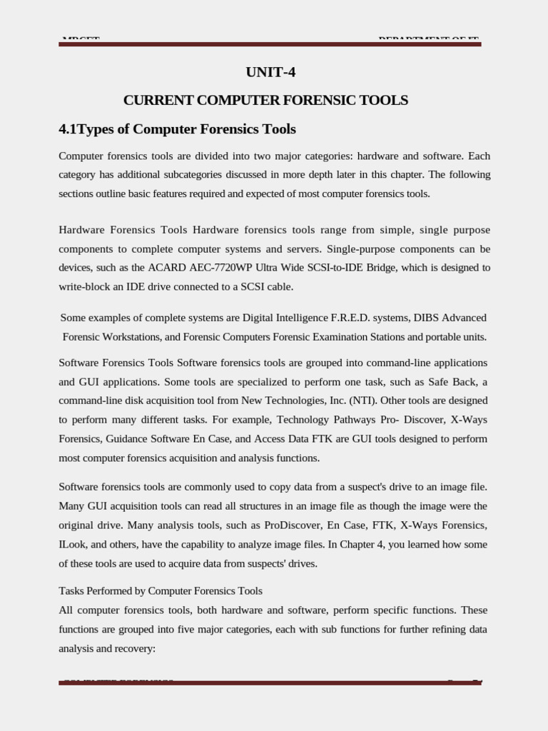 Overview of Computer Forensics Tools | PDF | Computer File | Computer ...