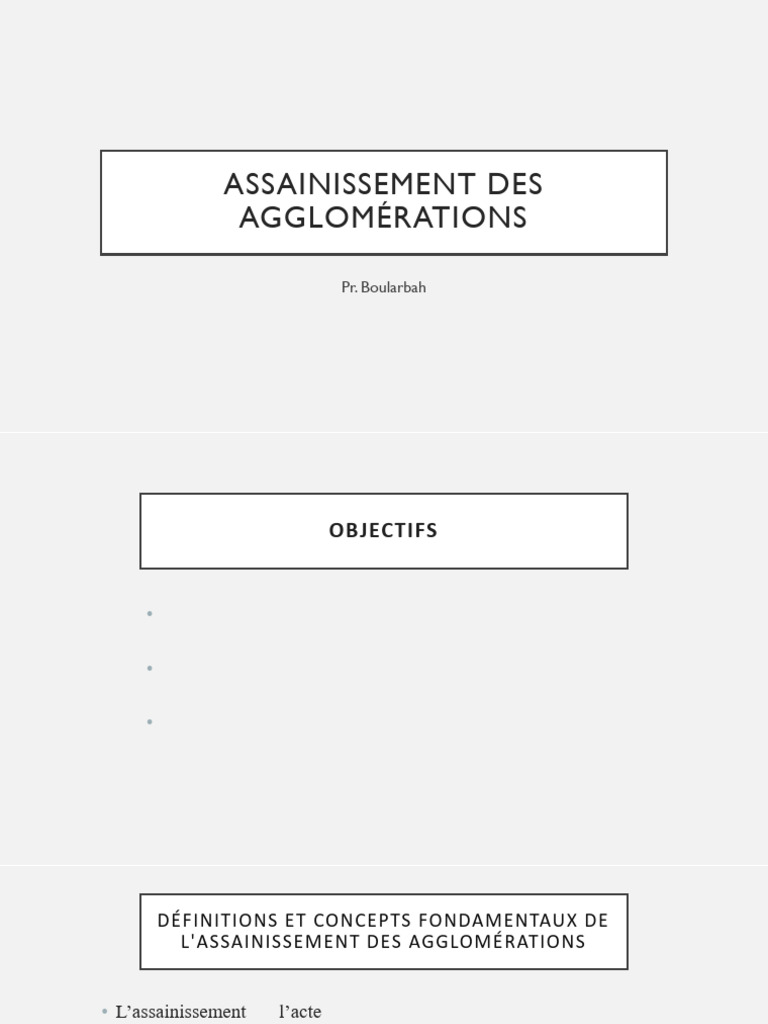 Techniques d'assainissement des agglomérations | PDF | Assainissement ...