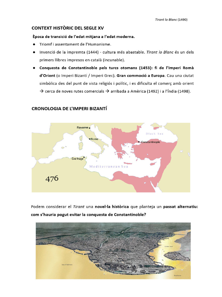 Apunts Classe - Tirant Lo Blanc | PDF