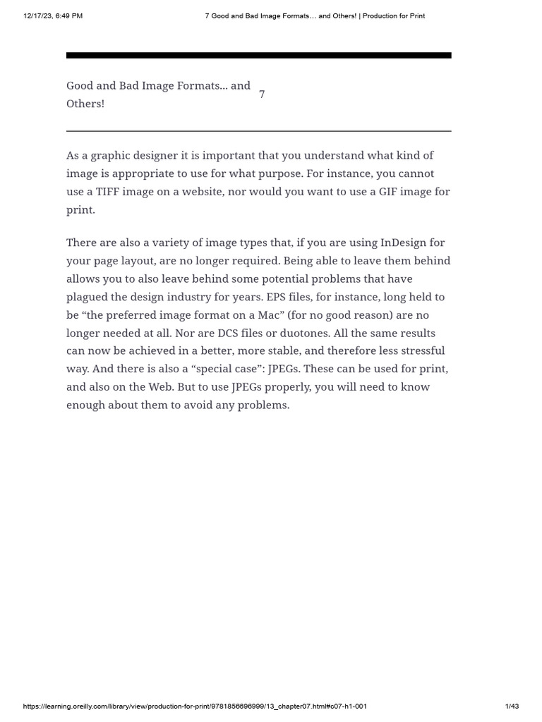 7 Good and Bad Image Formats… and Others! _ Production for Print | PDF ...