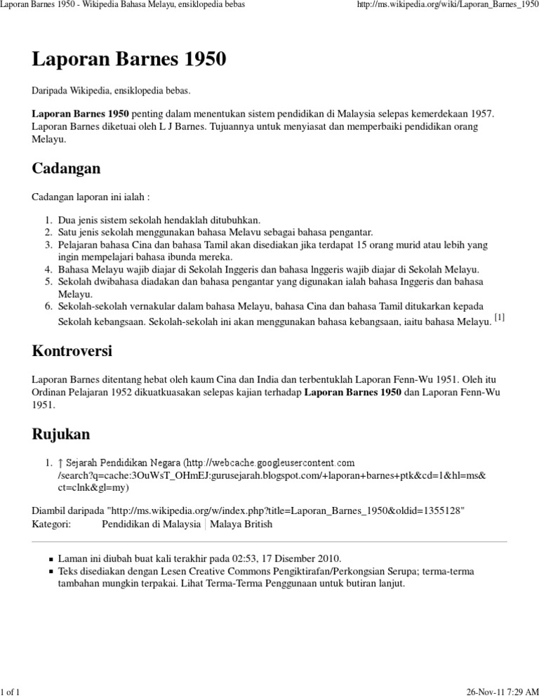 Laporan Barnes