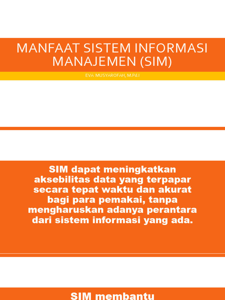Manfaat Sistem Informasi Manajemen | PDF