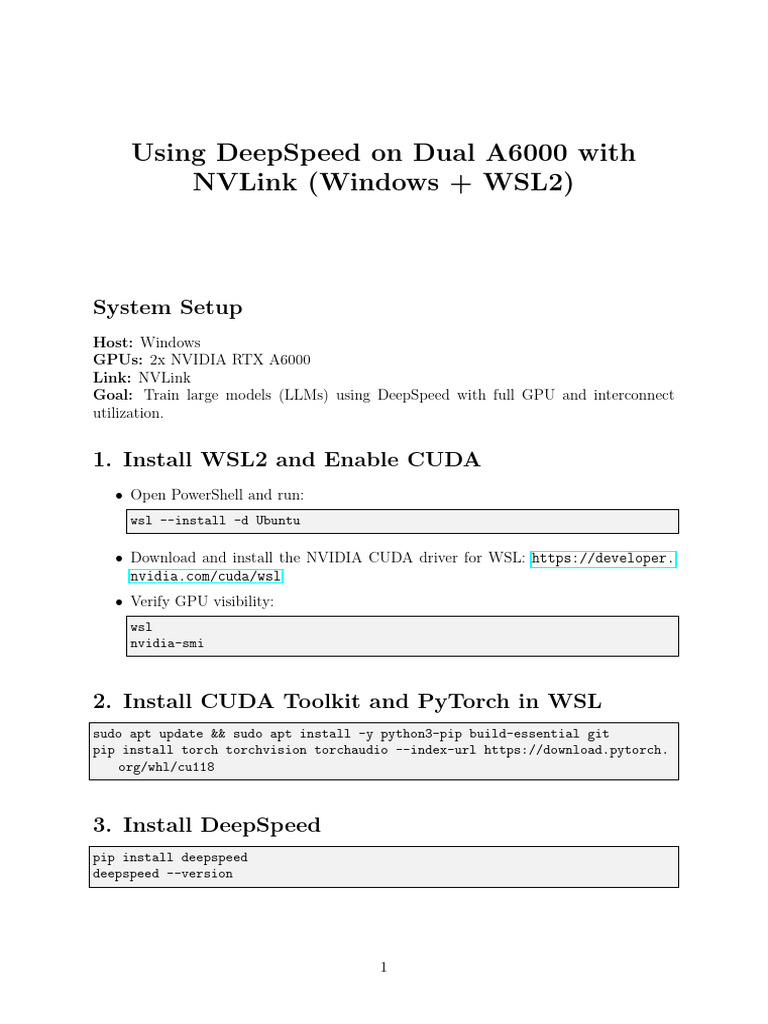 DeepSpeed on Dual A6000 with NVLink | PDF