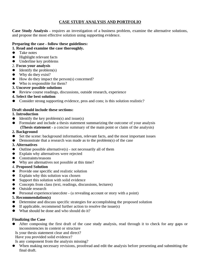 CASE STUDY ANALYSIS and PORTFOLIO | PDF | Thesis | Learning