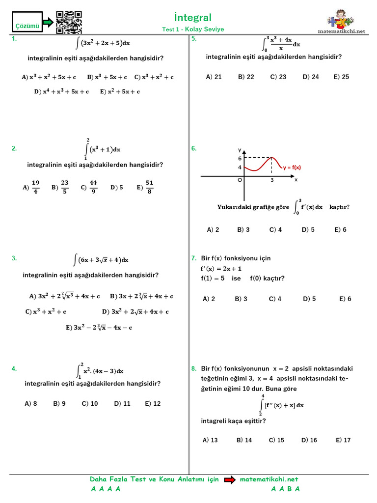 Integral Test 1 K | PDF