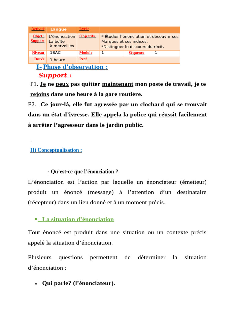 Comprendre l'énonciation en français | PDF | Morphologie linguistique ...