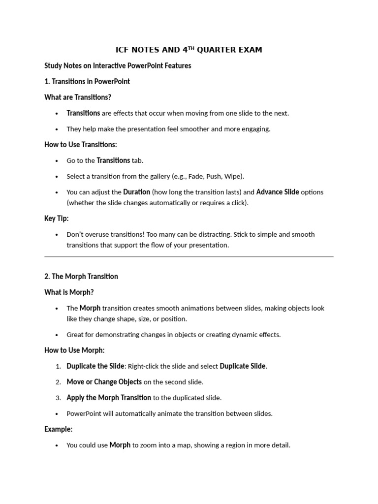 Icf Notes and 4TH Quarter Exam | PDF | Hyperlink | Microsoft Power Point