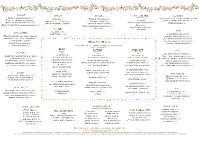 Exquisite Sushi and Asian Cuisine Menu | PDF | Sushi | Japanese Cuisine