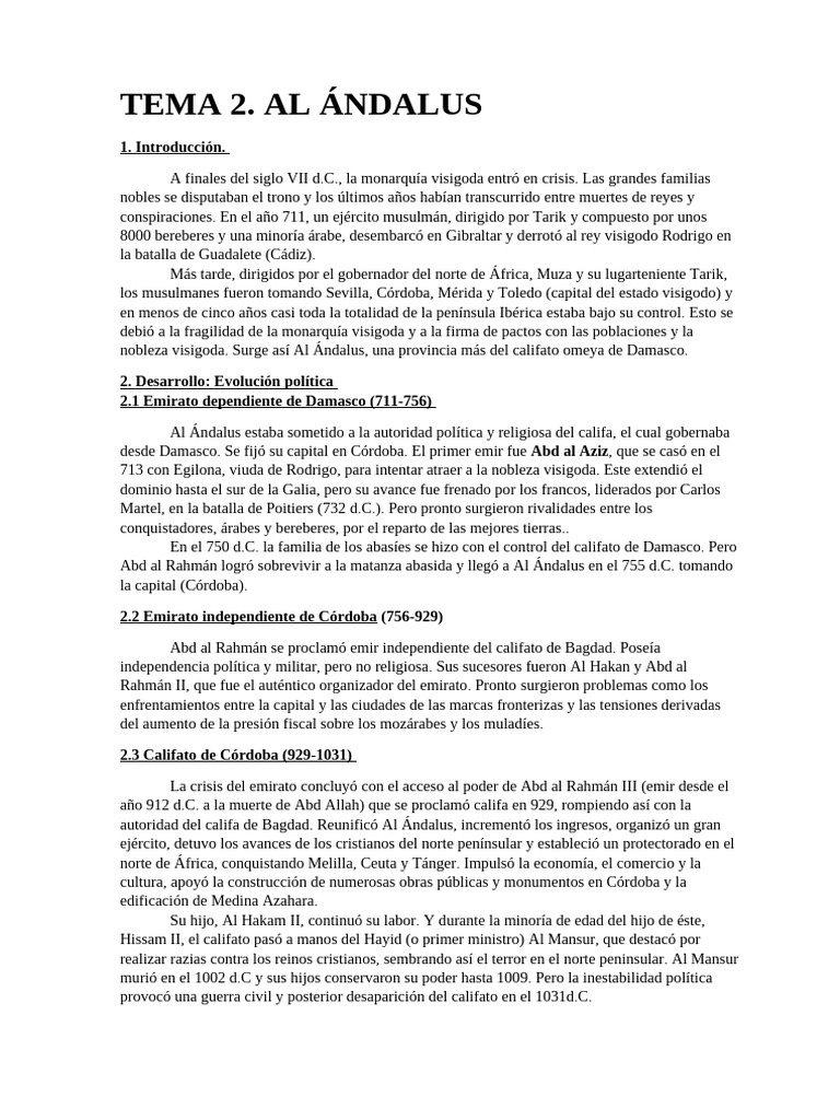 Historia de Al Ándalus: Conquista y Caída | PDF | Al Andalus | Edades ...