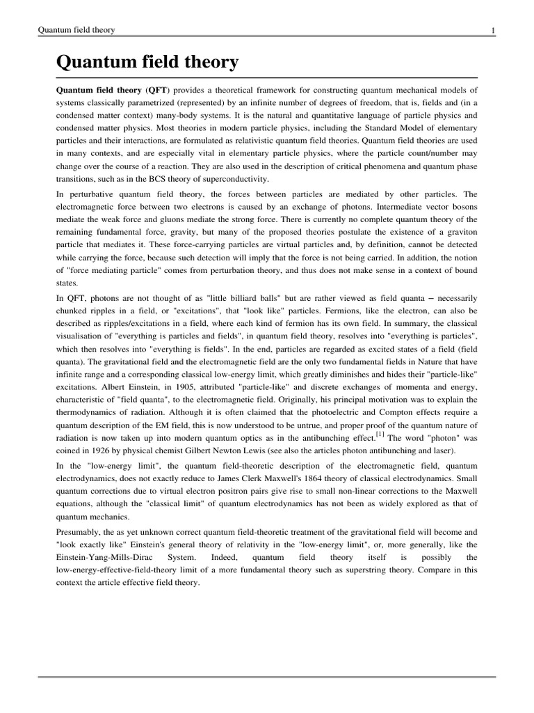 Quantum Theory | PDF | Quantum Field Theory | Field (Physics)