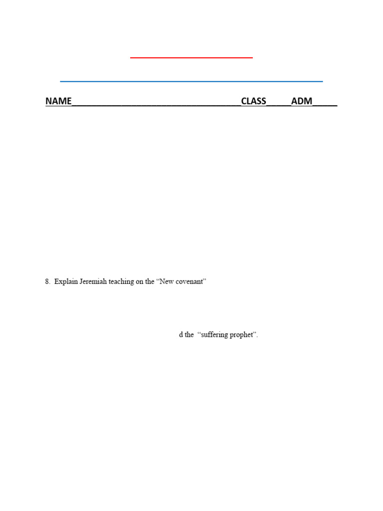 Christian Religious Education Form Three | PDF