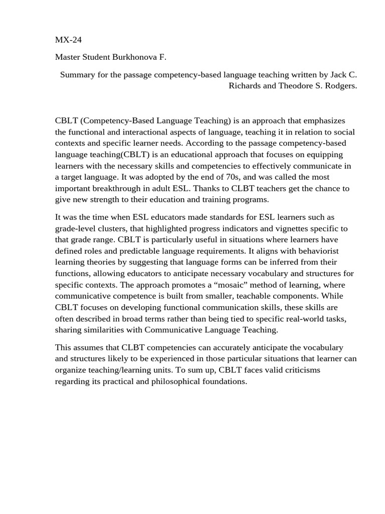 Summary For CBLT Fazilat | PDF