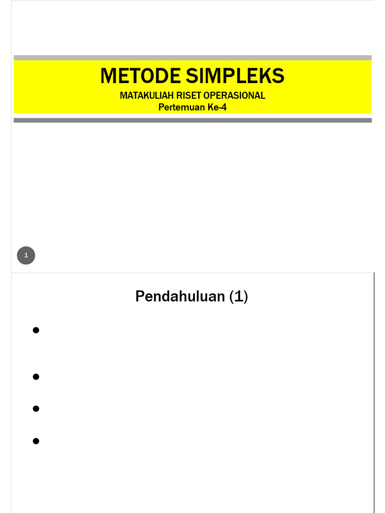 Panduan Lengkap Metode Simpleks PL | PDF