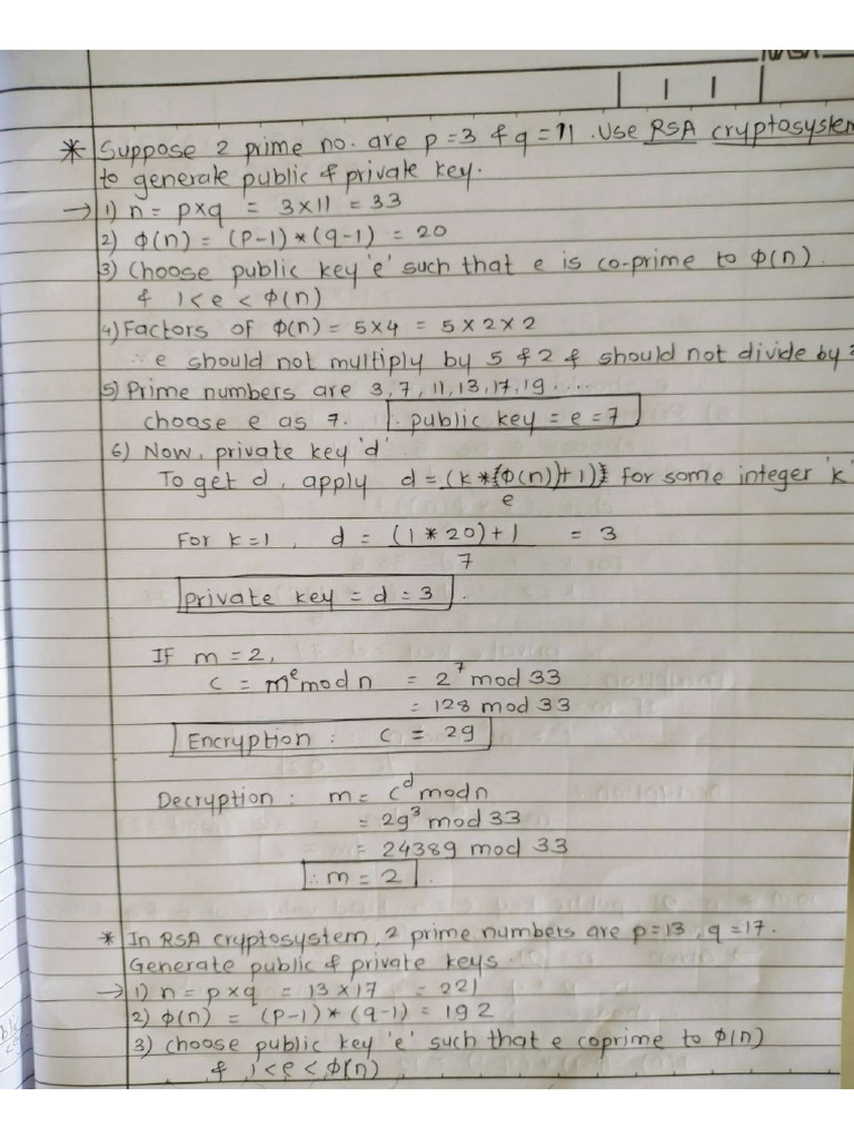 Rsa Numericals | PDF