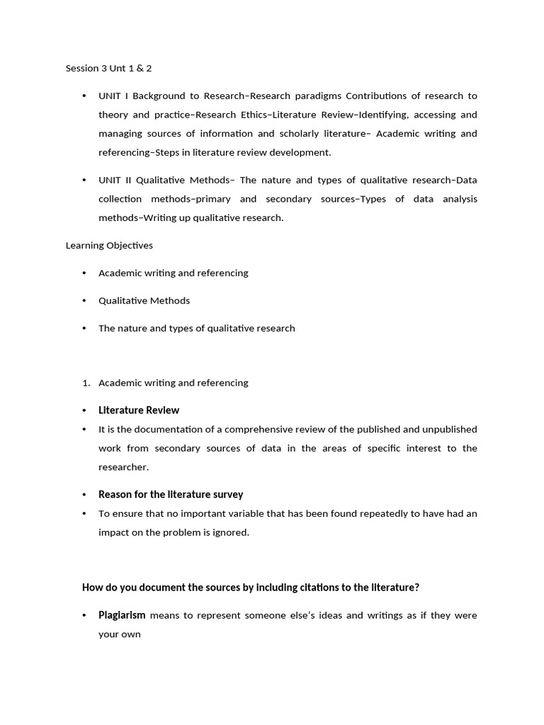 Research Methods and Literature Review Guide | PDF | Qualitative ...