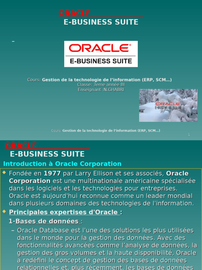 Oracle E-Business Suite : Guide Complet | PDF | Progiciel de gestion ...