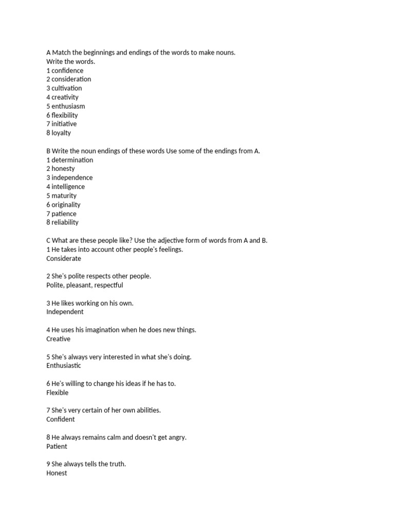 Word Formation and Descriptive Language Exercises | PDF | Predation