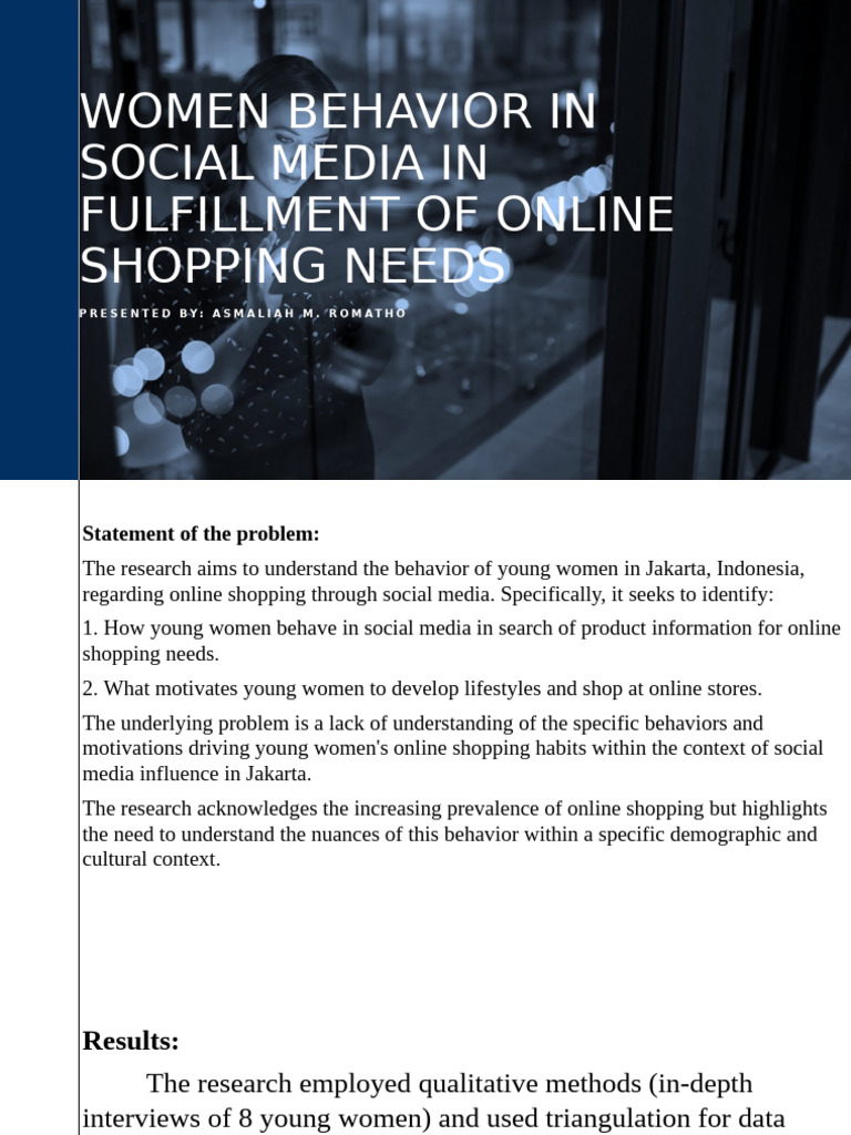 Young Women's Online Shopping Behavior | PDF | Online Shopping | Motivation