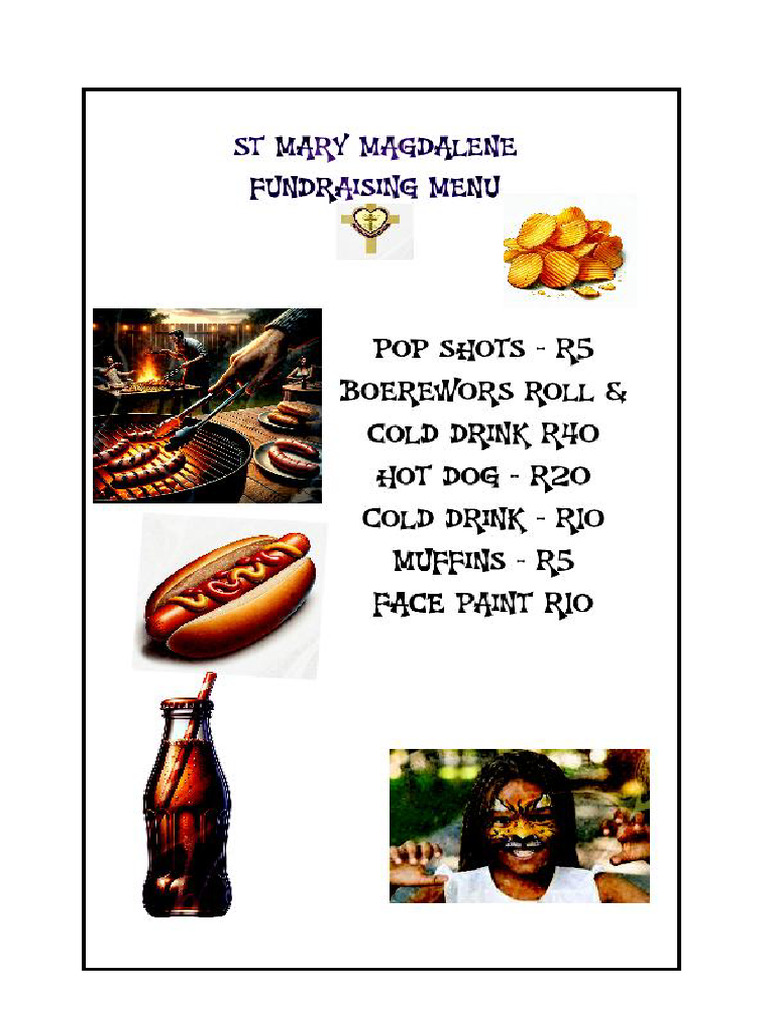 ST Marys Menu 6th April | PDF