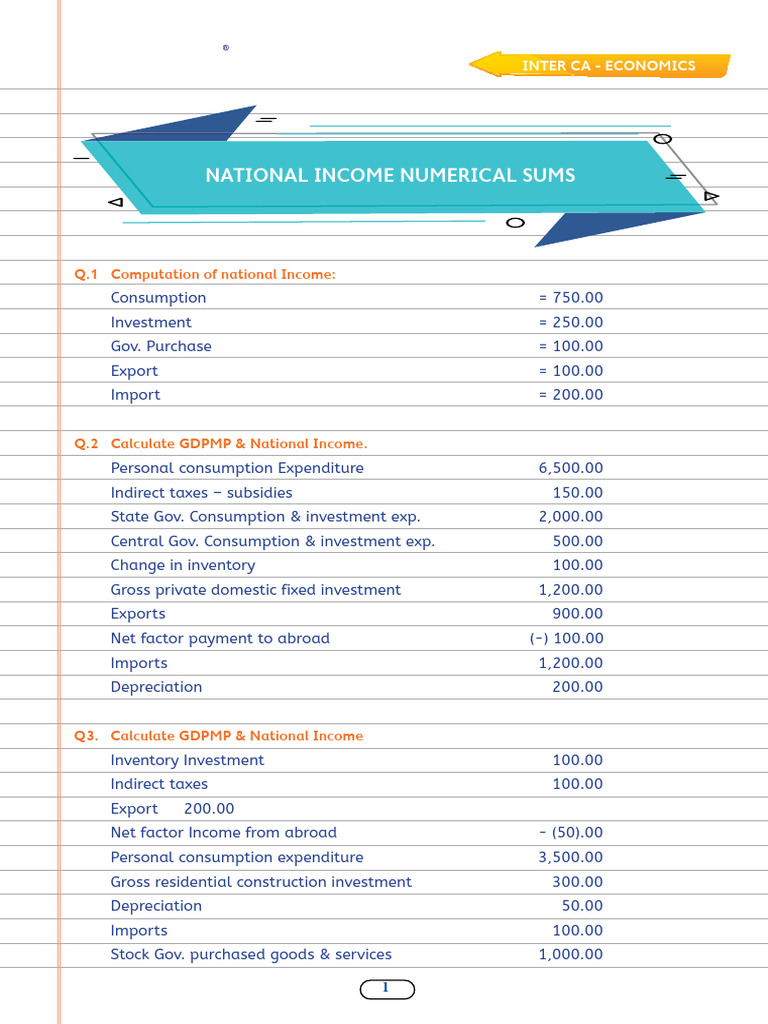 National Income Calculations Guide | PDF | Measures Of National Income ...