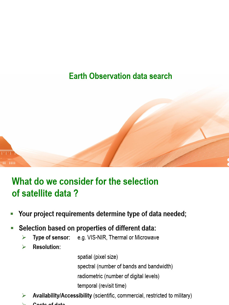 Earth Observation Data Acquisition Guide | PDF | Spaceflight ...