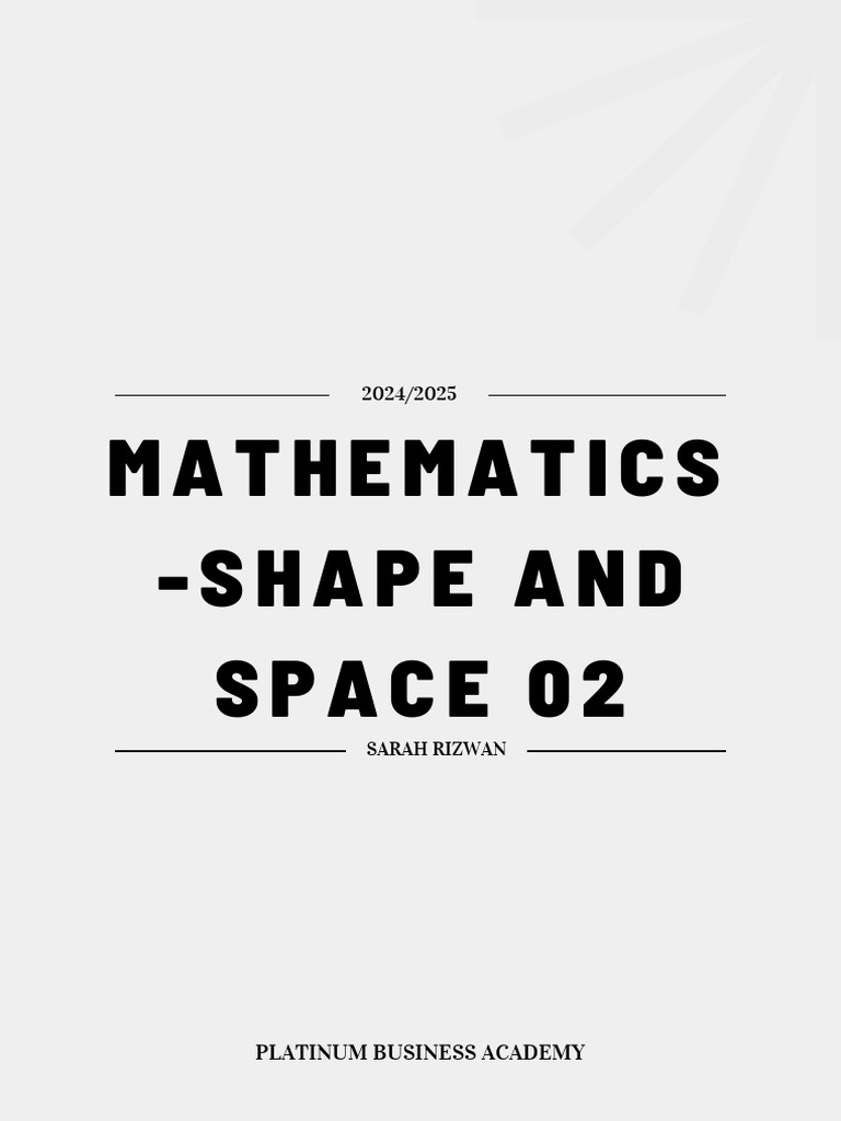 Shape and Space 2 | PDF
