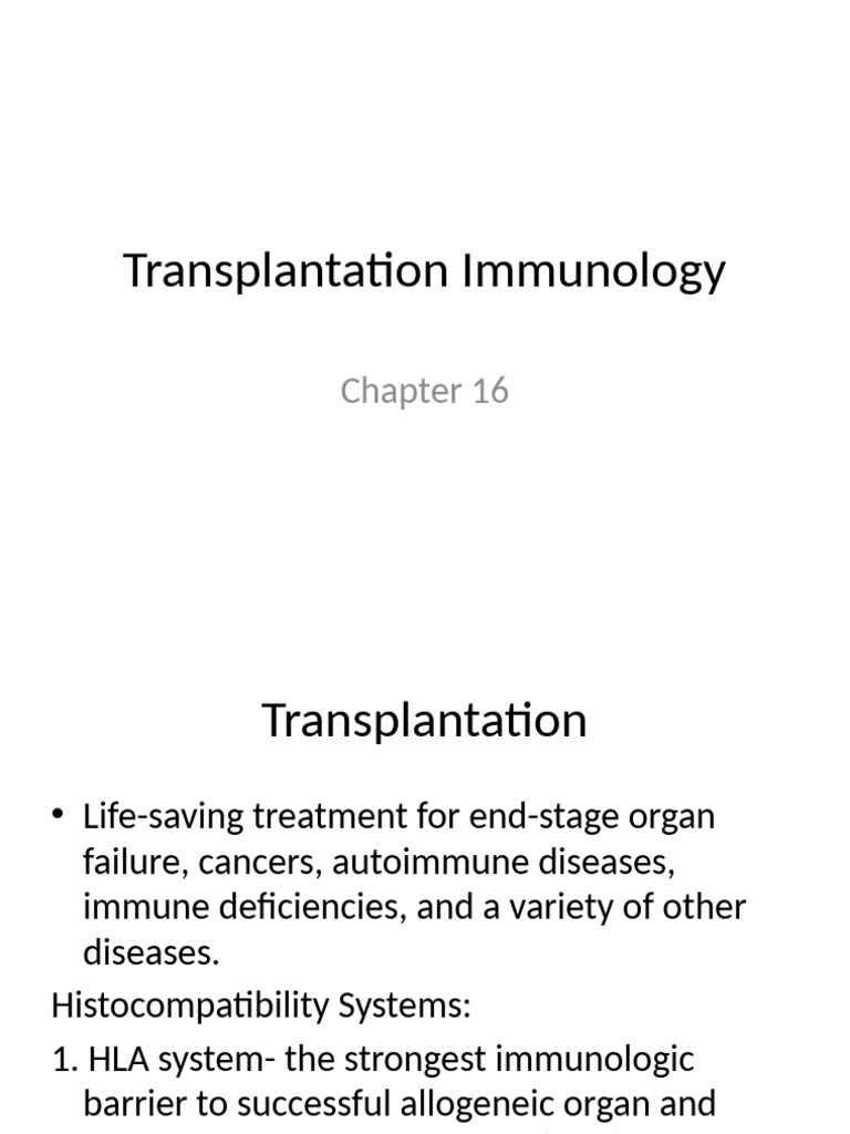 2.3 Transplantation Immunology Chapter 16 | PDF | Transplant Rejection ...