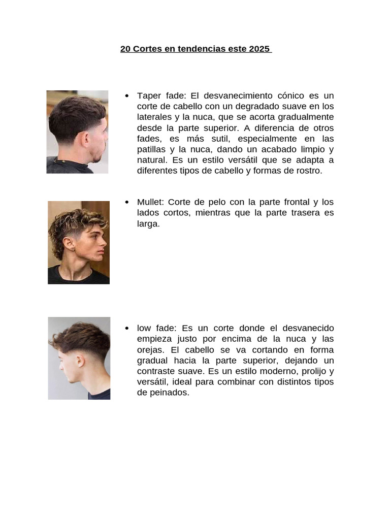 Cortes de cabello en tendencia 2025 | PDF | Peinado