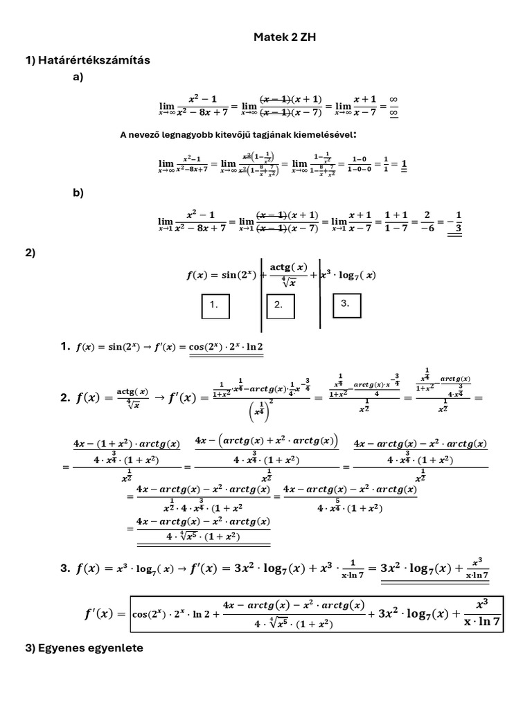 Matek 2 ZH | PDF
