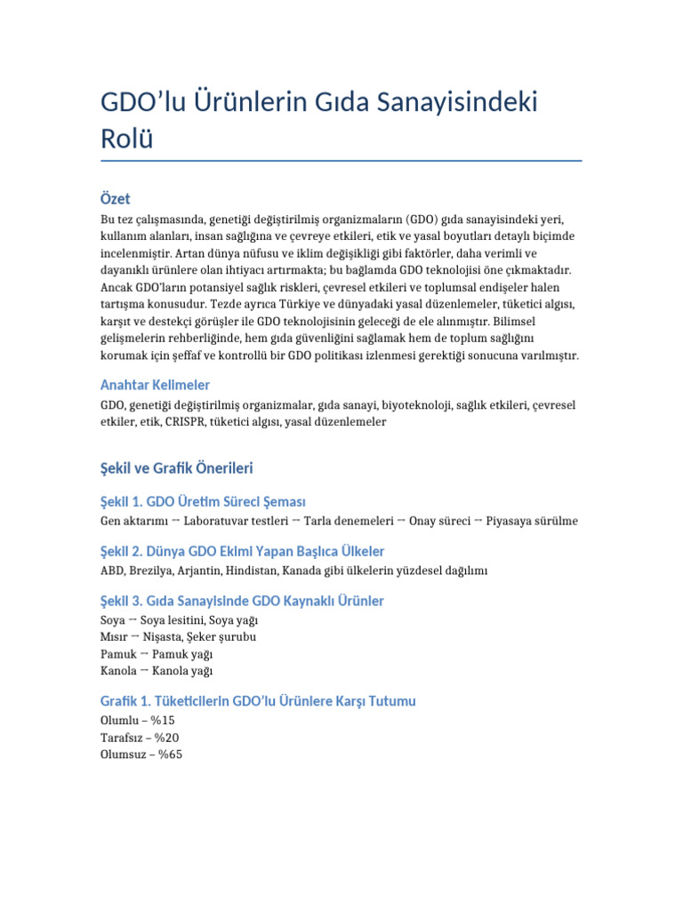 GDO Tez Ozet Ve Sekiller | PDF