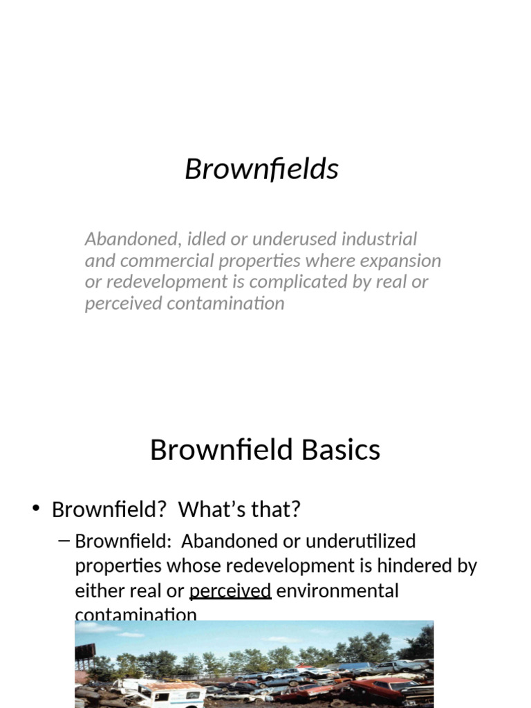 Understanding Brownfields and Redevelopment | PDF | Superfund ...