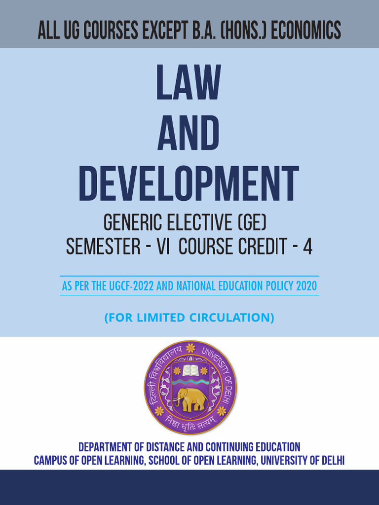 Law and Development Syllabus Overview | PDF | Employment | Labour Law