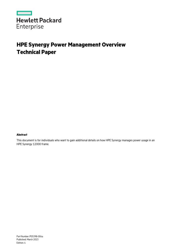HPE Synergy Power Management Guide | PDF | Power Supply | Central ...