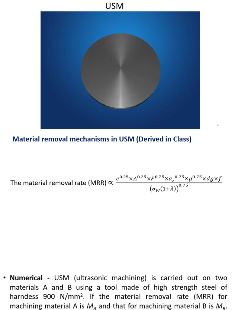 Lecture 6 -AJM - 26-03-2024 | PDF | Machining | Abrasive