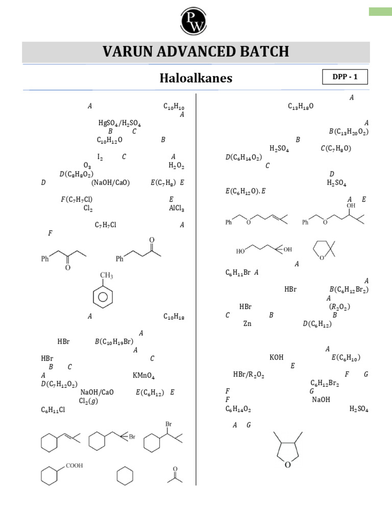 DPP 01 Haloalkanes Chemistry Varun Advanced Batch2023 Arvind Kharb ...