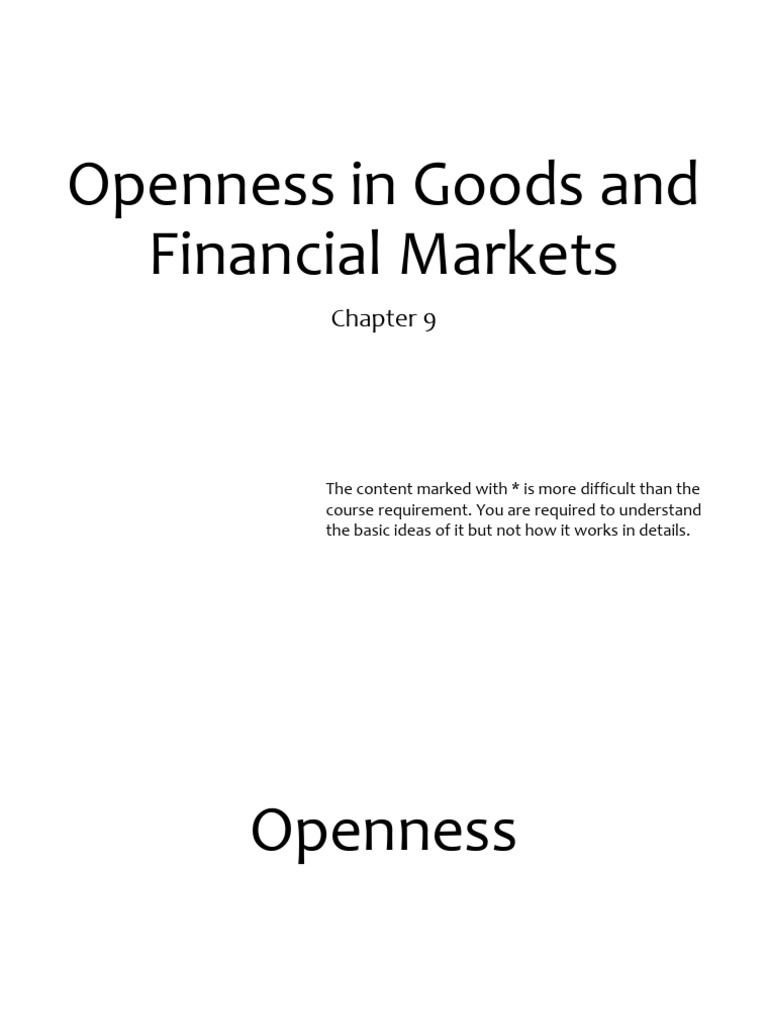 Openness in Goods and Financial Markets | PDF | Exchange Rate ...
